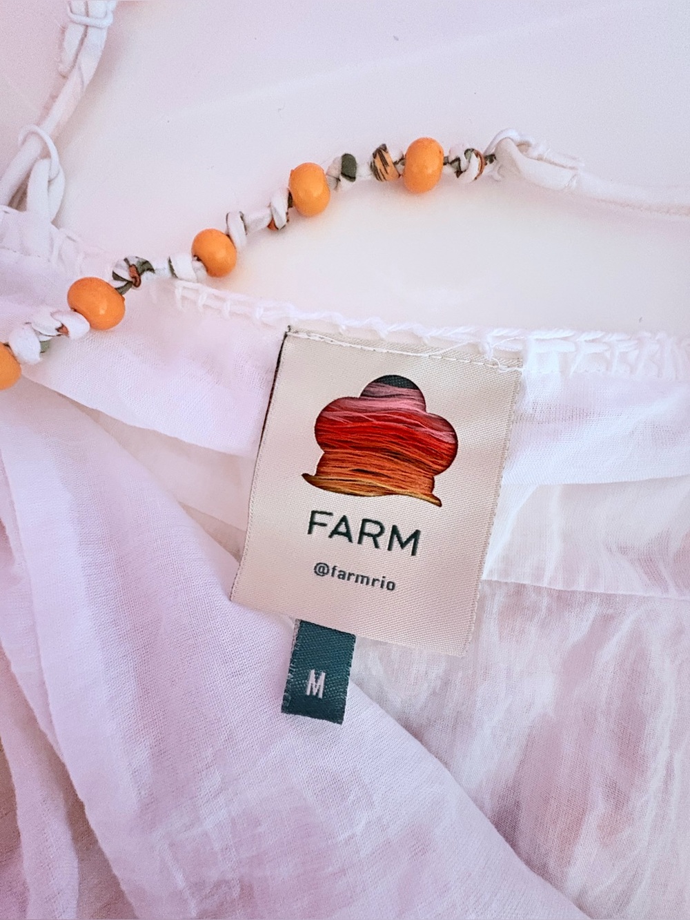FARM Rio White Dress with Orange Floral Print - Picture 9 of 15